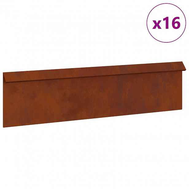 vidaXL Plaňka na šneky 16 ks 100 x 3,5 x 25 cm Rezavá