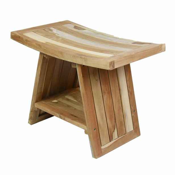 Stolička DIVERO, masivní ošetřený teak, 60 x 35 x 45 cm