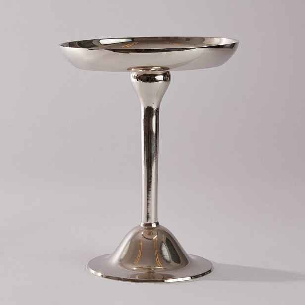 Butlers LOBBY Dekorační talíř se stojanem - stříbrná