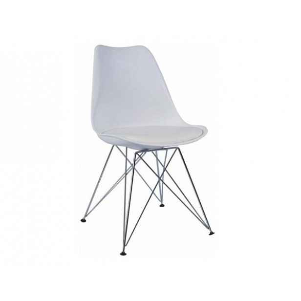 Designová židle METAL, bílá