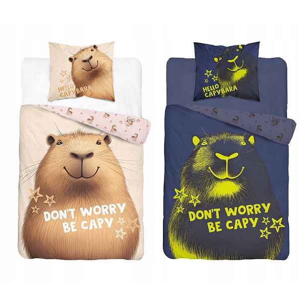 Dětské povlečení 140x200 Kapybara be cappy svítící 5847A