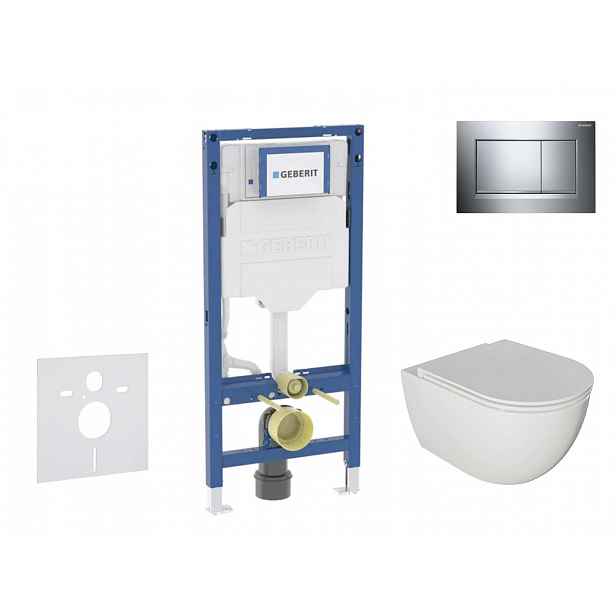 Geberit Duofix - Set předstěnové instalace, klozetu Oudee a sedátka softclose, tlačítko Sigma20, chrom SANI11CA1121B