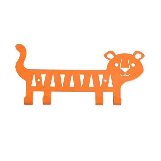 Oranžový kovový nástěnný dětský věšák Tiger – Rex London