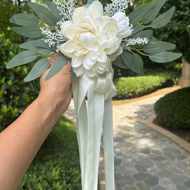 TEMU 1 Svatební Květina, Elegantní Dekorace Lotosového Květu pro Zrcátko, Květina na Zadní Část Svatební Židle, Dekorace pro Velké , Okenní Dekorace,