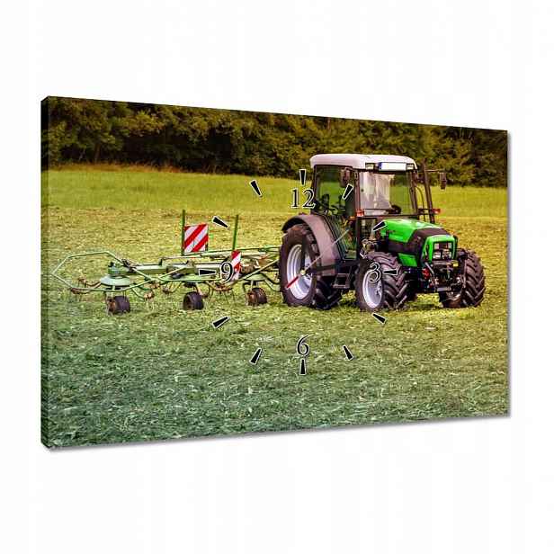 Hodiny 60x40 Traktor na poli Senáže
