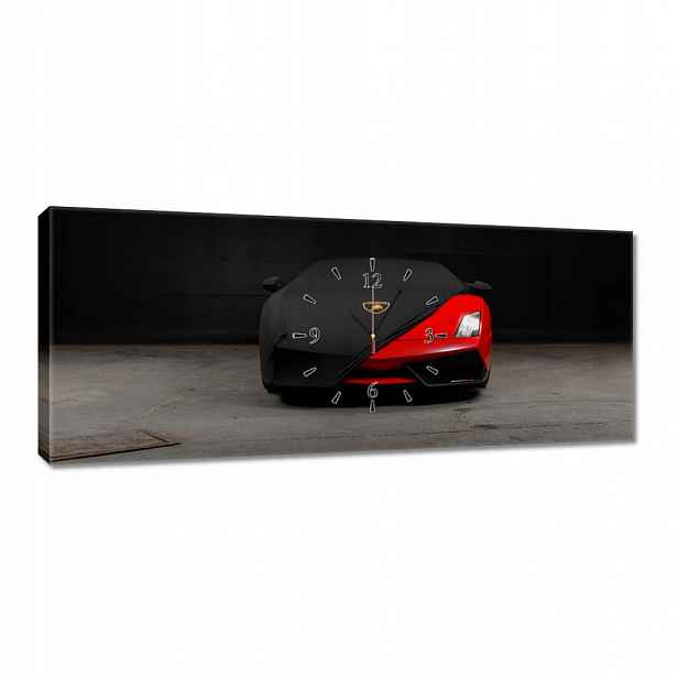 Nástěnné hodiny 100x40 Červené auto