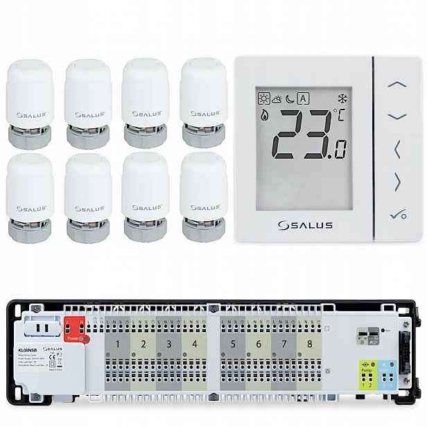 Sada Podlahového Vytápění Salus Lišta Regulátor VS35W Pohon T30NC