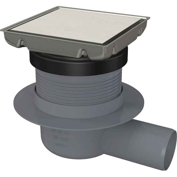 Vpust podlahová Alca APV140S 130×130 mm DN 50 boční SMART