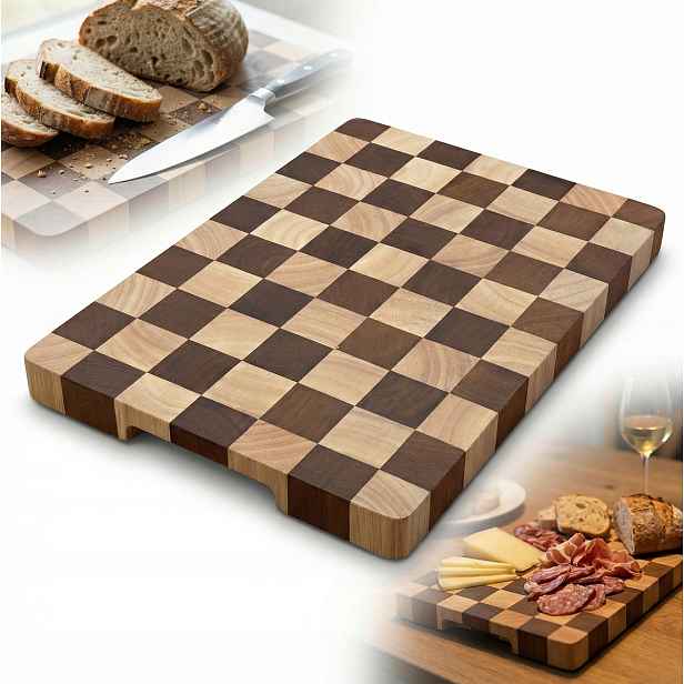 Krájecí prkénko Ořech Jasan 33x23x2,5 cm masivní End Grain