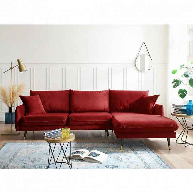 MID.YOU ROHOVÁ SEDAČKA, textil, tmavě červená