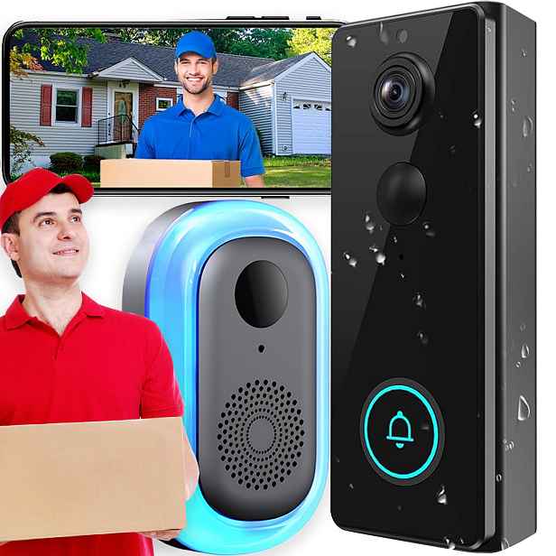 Bezdrátový Zvonek S 2K Kamerou Do Dveří Brány Smart, Dálkový Náhled