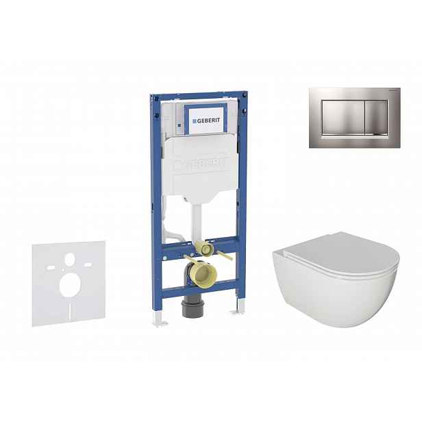 Geberit Duofix - Set předstěnové instalace, klozetu Oudee a sedátka softclose, tlačítko Sigma20, lakovaný chrom mat/chrom SANI11CA1122B
