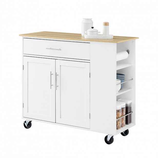 SoBuy KUCHYŇSKÝ OSTRŮVEK s 1 zásuvkou Bílá 99x40x85cm Moderní