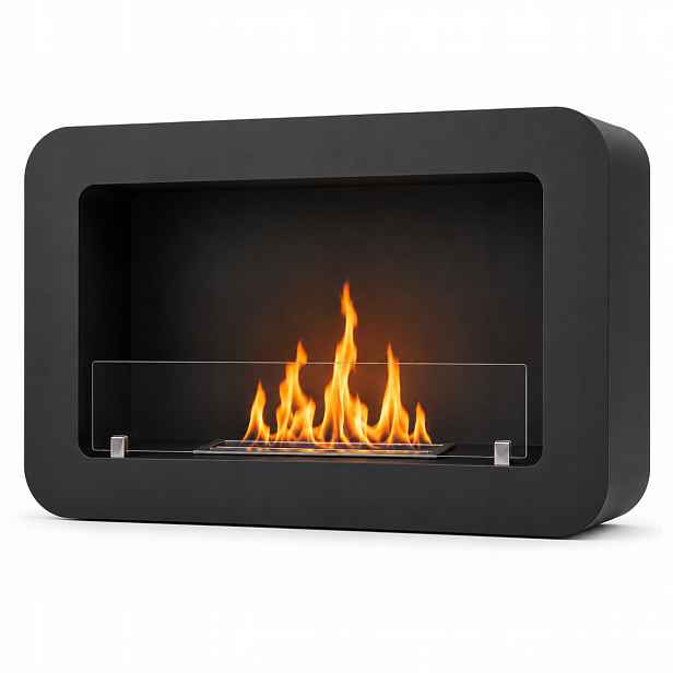 Závěsný biokrb na zeď Černý Nástěnný krb na bioethanol 70 cm