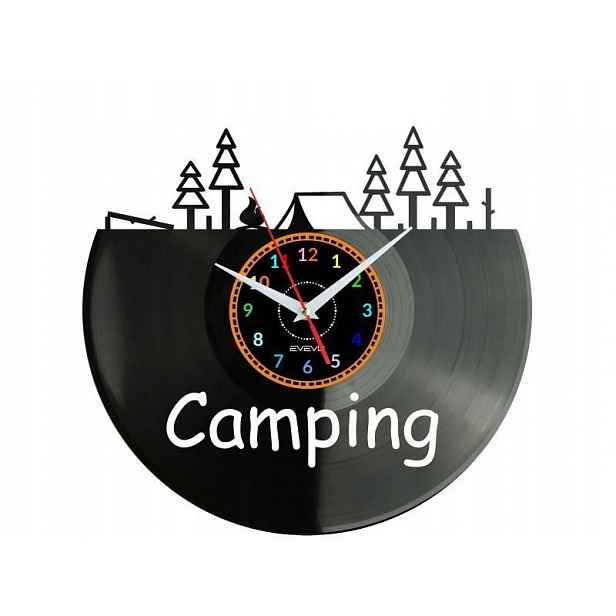 Camping Nástěnné hodiny Vinylová deska Moderní dekorativní jako Dárek k kráse