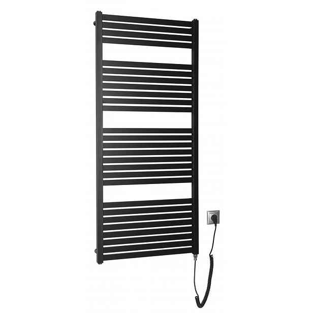 Aqualine - Topné těleso Tondi-E 60x133 cm, 600 W, matná černá DE486T