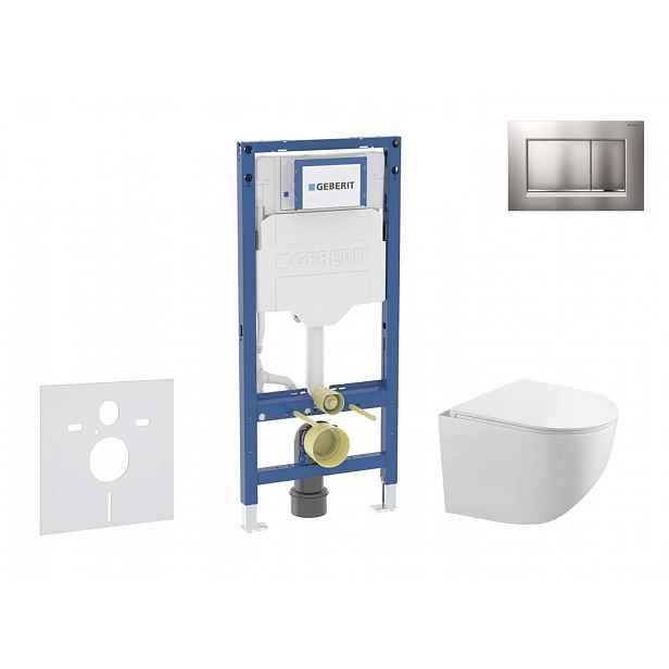 Geberit Duofix - Set předstěnové instalace, klozetu Gaia a sedátka softclose, tlačítko Sigma20, chrom mat/chrom SANI11CA1128B