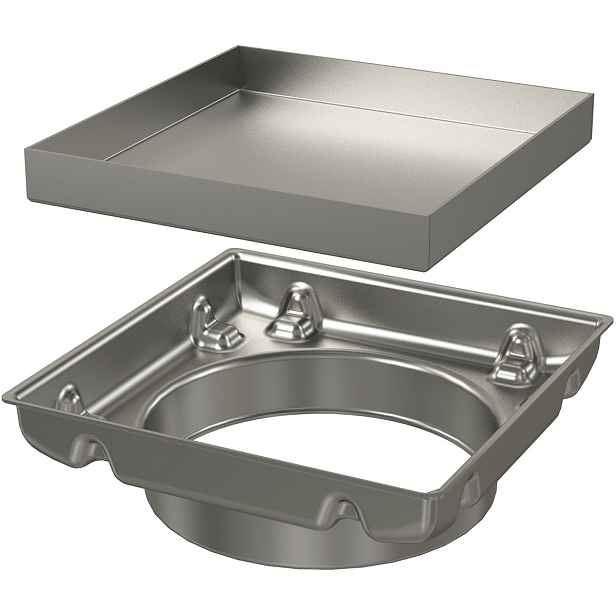 Nástavec hrdla + oboustranný rošt Alca APVN0100 130×130 mm nerez