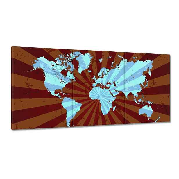 Obrazy 120x60 Modrá mapa světa