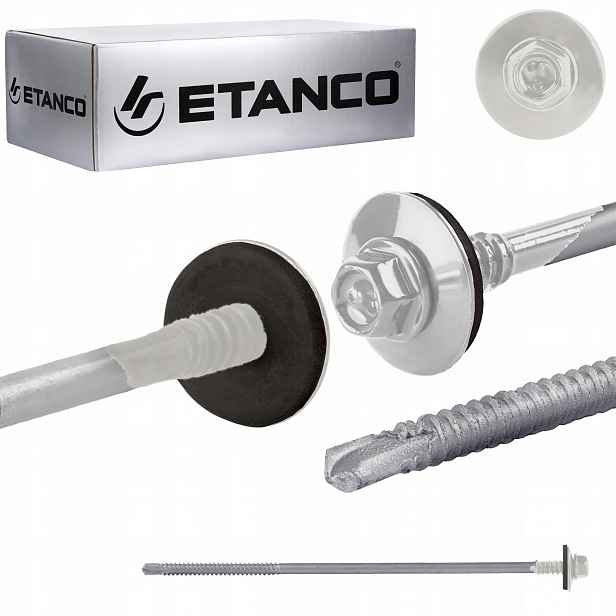 Šrouby do sendvičové desky 175 mm Ral 9010 100 ks pro kov Etanco GTR6