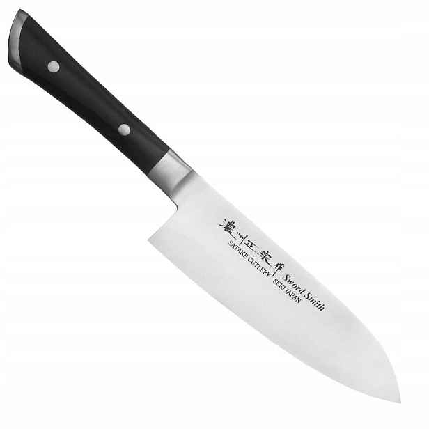 Satake Hiroki Japonský ostrý kuchyňský Nůž Santoku na Zeleniny 56 Hrc 17cm