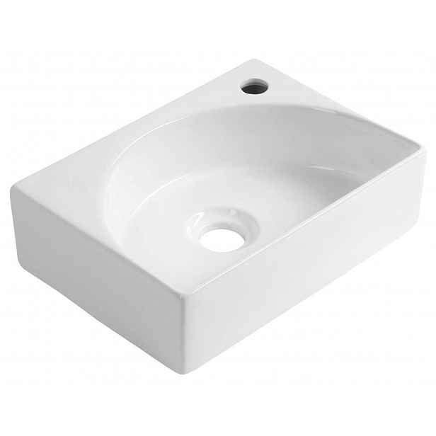 Aqualine Rubic - Umývátko 34x25 cm, bez přepadu, otvor pro baterii, bílá NP452