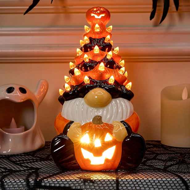 Keramické dekorace na Halloween, s vestavěnými Led světly, 21,6 cm
