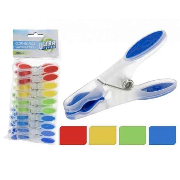 Kolíčky na prádlo (20 ks) Ultra Clean, barevné