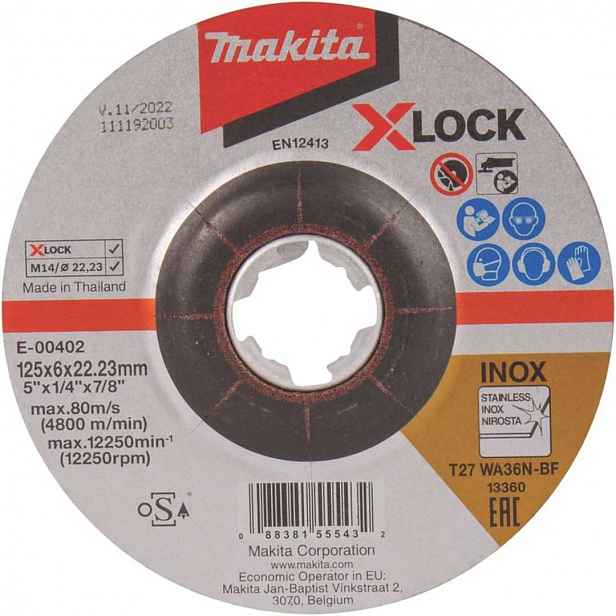 Makita - Brusný kotouč na nerezovou ocel 125x22,22 mm E-00402