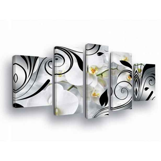 Obraz 170x100 Orchideje květiny černobílé moderní elegantní jemný