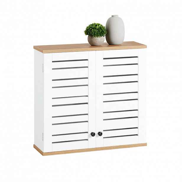 SoBuy NÁSTĚNNÁ SKŘÍŇKA se 2 dveřmi Bílá 60x19x56cm Nordický