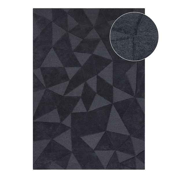 Šedý vlněný koberec 290x200 cm Shard - Flair Rugs