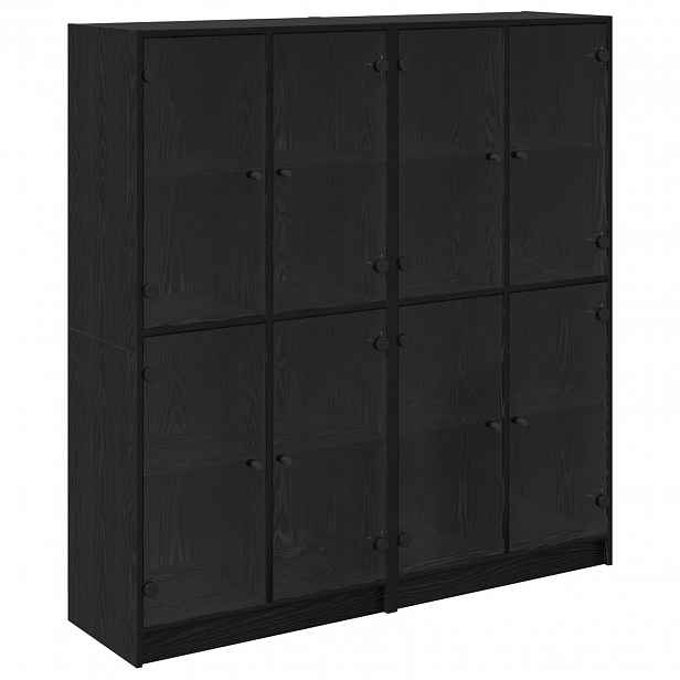 vidaXL Vysoký bufet 2 ks Černý dub 68 x 37 x 142 cm Kompozitní dřevo
