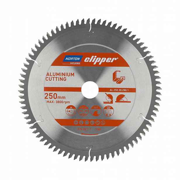 Vidiový Kotouč Pro Řezání Hliníku Norton 250X30 MM