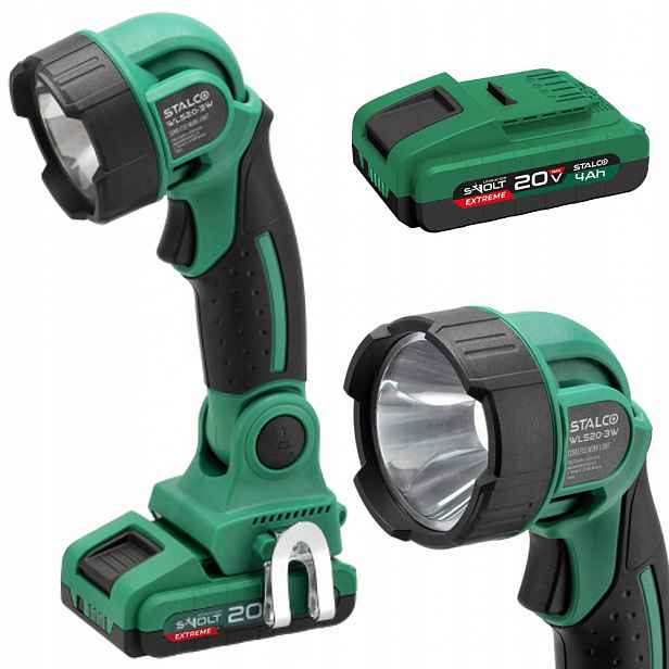 Výkonná Akumulátorová Pracovní Lampa S-volt Akumulátor 4 Ah Stalco