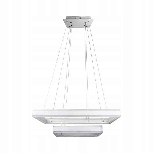 Závěsná Led lampa dvojitá bílá moderní čtvercová 60 cm 3000K V-tac
