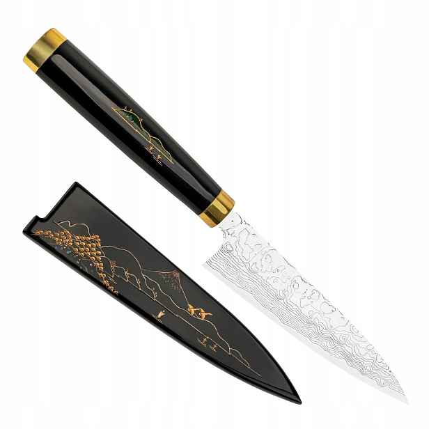 Takeshi Saji Art Fuji Unique Kovaný R-2 Japonský Nůž Univerzální 13 cm a Saya