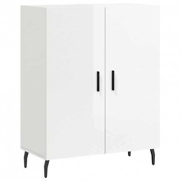 vidaXL Příborník bílý s vysokým leskem 69,5x34x90 cm kompozitní dřevo