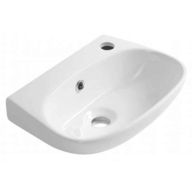 Aqualine Velsa - Umývátko 40x29 cm, s přepadem, otvor pro baterii, bílá NP479
