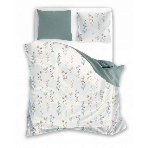 Elegantní Bílé Povlečení Lukní Tráva Květiny Rostliny 100% Bavlna 140x200