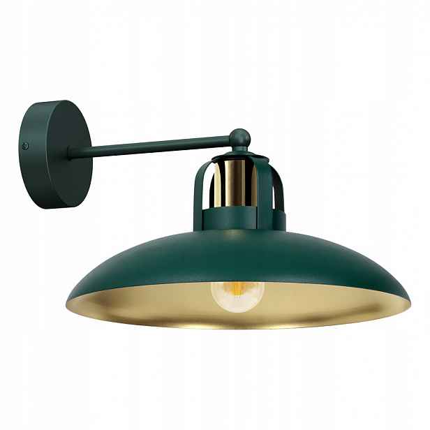 Nástěnné svítidlo Felix Zelená Zlatá Kovové stínidlo 1xE27 Lampa do pokoje