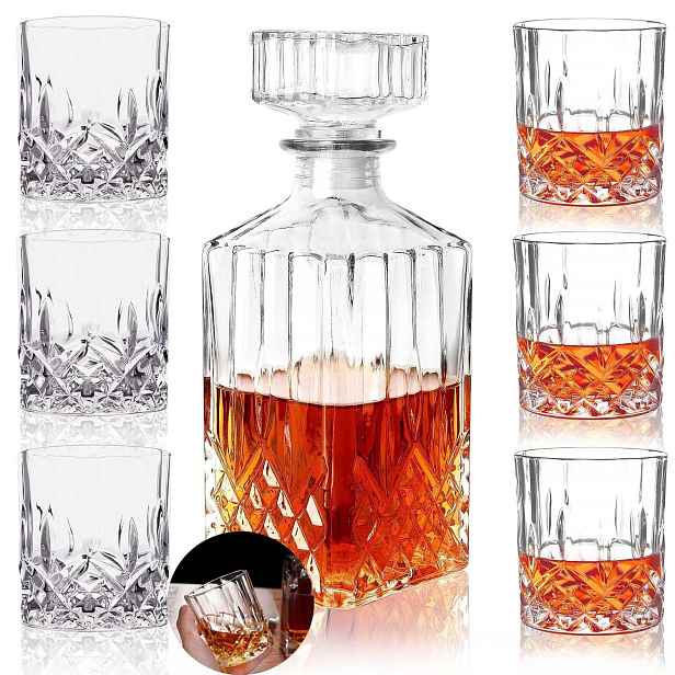 Sklenice Na Whisky Šťávové Nápoje Sada 6 Ks Silné Sklo 920 ML Jako Dárek