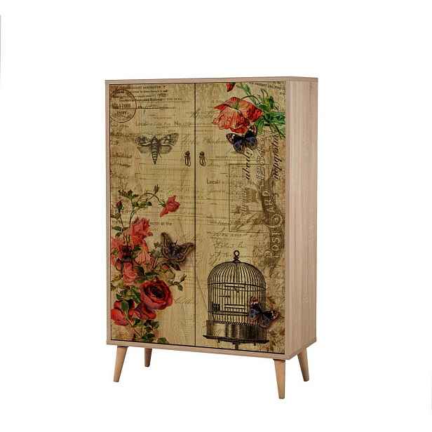 Skříňka Mega Sonoma Oak Roses