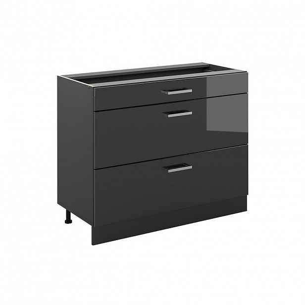 Vicco SPODNÍ SKŘÍŇKA KUCHYŇSKÉ LINKY R-Line, Antracitový vysoký lesk/Antracit, 100 cm bez pracovní desky