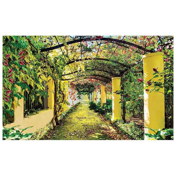 Vliesová fototapeta Zelený oblouk s listy Provence Boho 208x146 lepidlo