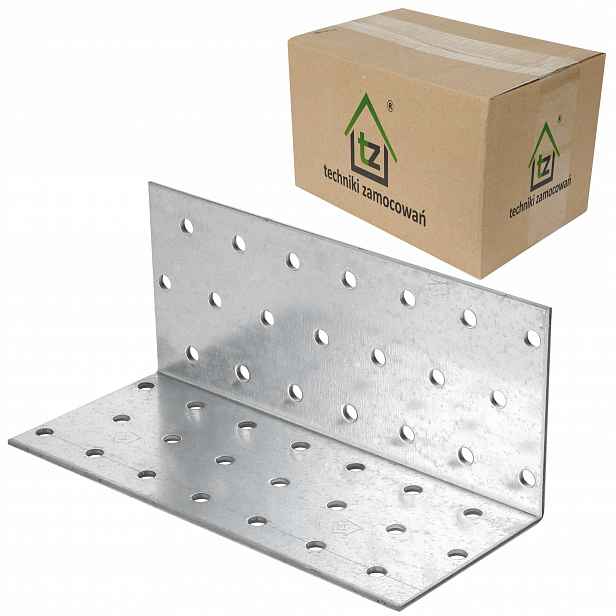 Perforované ocelové úhelníky 60x60x140 x 2 mm 50 ks montážních prvků KM21