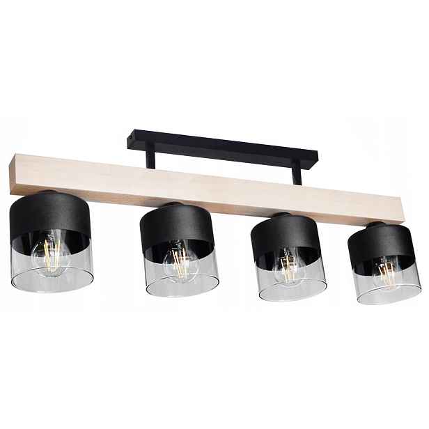 Dřevěná Závěsná Lampa Stropní Svítidlo Stropní Led Skleněná Stínítka Do Obývacího Pokoje