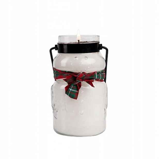 Malá svíčka Welcome Wreath Snowman Cheerful Candle