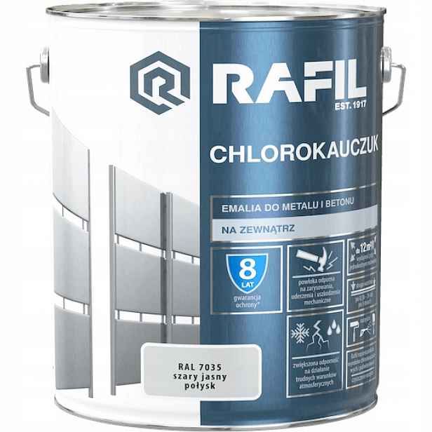 Rafil Chlorkaučukový Smalt 10 L Šedý Světlý RAL7035 Lesk