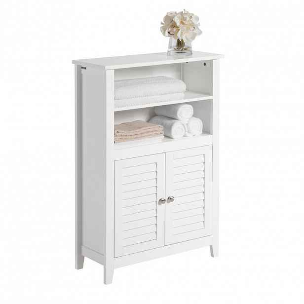 SoBuy NÍZKÁ KOUPELNOVÁ SKŘÍŇKA se 2 dveřmi Bílá 60x24x90cm Minimalistický